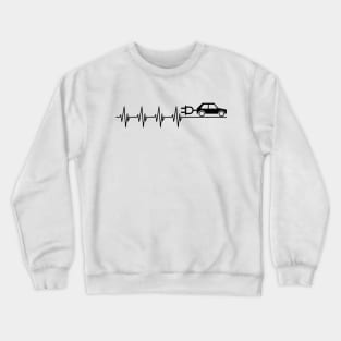 Electric Car Heartbeat Crewneck Sweatshirt